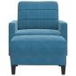 Preview: Sessel mit Hocker Blau 60 cm Samt