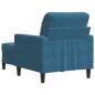 Preview: Sessel mit Hocker Blau 60 cm Samt