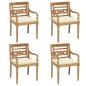 Preview: ARDEBO.de - Batavia-Stühle mit Kissen 4 Stk. Massivholz Teak