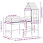 Preview: Hochbett mit Leiter und Dach 90x190 cm Massivholz Kiefer