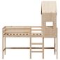 Preview: Hochbett mit Leiter und Dach 90x190 cm Massivholz Kiefer