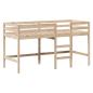 Preview: Hochbett mit Leiter und Dach 90x190 cm Massivholz Kiefer