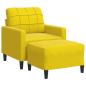 Preview: Sessel mit Hocker Gelb 60 cm Samt