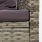 Preview: 2-tlg. Garten-Lounge-Set mit Kissen Poly Rattan Grau