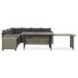 Preview: 2-tlg. Garten-Lounge-Set mit Kissen Poly Rattan Grau