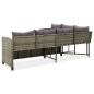 Preview: 2-tlg. Garten-Lounge-Set mit Kissen Poly Rattan Grau