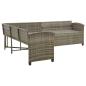 Preview: 2-tlg. Garten-Lounge-Set mit Kissen Poly Rattan Grau