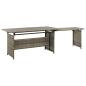 Preview: 2-tlg. Garten-Lounge-Set mit Kissen Poly Rattan Grau