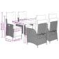 Preview: ARDEBO.de - 5-tlg. Garten-Essgruppe mit Kissen Braun Poly Rattan