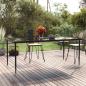 Preview: ARDEBO.de - Garten-Esstisch Schwarz 200x100x74 cm Stahl und Hartglas