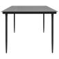 Preview: Garten-Esstisch Schwarz 200x100x74 cm Stahl und Hartglas
