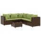 Preview: 6-tlg. Garten-Lounge-Set mit Kissen Braun Poly Rattan