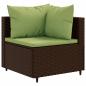 Preview: 6-tlg. Garten-Lounge-Set mit Kissen Braun Poly Rattan