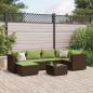 Preview: ARDEBO.de - 7-tlg. Garten-Lounge-Set mit Kissen Braun Poly Rattan