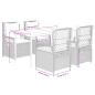 Preview: 5-tlg. Garten-Essgruppe mit Kissen Grau Poly Rattan