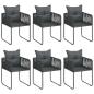 Preview: 7-tlg. Garten-Essgruppe PVC Rattan Schwarz