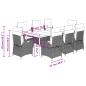 Preview: 9-tlg. Garten-Essgruppe mit Kissen Grau Poly Rattan