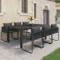 Preview: ARDEBO.de - 7-tlg. Garten-Essgruppe PVC Rattan Schwarz