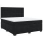 Preview: Boxspringbett mit Matratze Schwarz 180x200 cm Samt