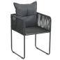 Preview: Gartenstühle 6 Stk. mit Kissen Poly Rattan Schwarz