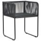 Preview: Gartenstühle 6 Stk. mit Kissen Poly Rattan Schwarz