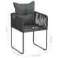 Preview: Gartenstühle 6 Stk. mit Kissen Poly Rattan Schwarz
