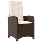 Preview: 9-tlg. Garten-Essgruppe mit Kissen Braun Poly Rattan