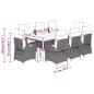 Preview: 9-tlg. Garten-Essgruppe mit Kissen Braun Poly Rattan