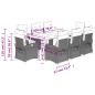 Preview: 9-tlg. Garten-Essgruppe mit Kissen Grau Poly Rattan