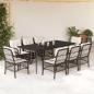 Preview: ARDEBO.de - 9-tlg. Garten-Essgruppe mit Kissen Braun Poly Rattan