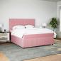 Preview: Boxspringbett mit Matratze Rosa 180x200 cm Samt