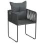 Preview: Gartenstühle 2 Stk. mit Polstern Poly Rattan Schwarz