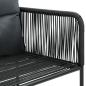 Preview: Gartenstühle 2 Stk. mit Polstern Poly Rattan Schwarz