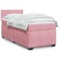 Preview: ARDEBO.de - Boxspringbett mit Matratze Rosa 90x190 cm Samt