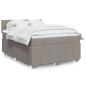 Preview: ARDEBO.de - Boxspringbett mit Matratze Taupe 160x200 cm Stoff