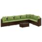 Preview: 8-tlg. Garten-Sofagarnitur mit Kissen Braun Poly Rattan