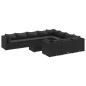 Preview: 11-tlg. Garten-Sofagarnitur mit Kissen Schwarz Poly Rattan
