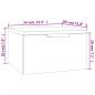 Preview: Wand-Nachttisch Schwarz 34x30x20 cm