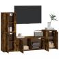Preview: 4-tlg. TV-Schrank-Set Räuchereiche Holzwerkstoff