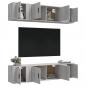 Preview: 6-tlg. TV-Schrank-Set Grau Sonoma Holzwerkstoff