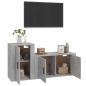 Preview: 2-tlg. TV-Schrank-Set Betongrau Holzwerkstoff
