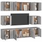 Preview: 8-tlg. TV-Schrank-Set Grau Sonoma Holzwerkstoff