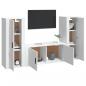 Preview: ARDEBO.de - 3-tlg. TV-Schrank-Set Weiß Holzwerkstoff