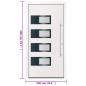 Preview: Haustür Weiß 100x200 cm Aluminium und PVC