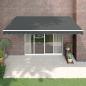 Preview: ARDEBO.de - Markise Einziehbar Anthrazit 4x3 m Stoff und Aluminium