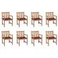 Preview: ARDEBO.de - Gartenstühle 8 Stk. mit Weinroten Kissen Massivholz Teak