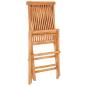 Preview: 3-tlg. Bistro-Set mit Kissen Grau Karomuster Massivholz Teak