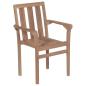Preview: Gartenstühle 2 Stk. Graue Karomuster-Kissen Massivholz Teak