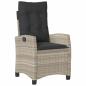 Preview: 5-tlg. Garten-Essgruppe mit Kissen Hellgrau Poly Rattan