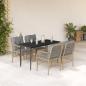 Preview: ARDEBO.de - 5-tlg. Garten-Essgruppe mit Kissen Beigemischung Poly Rattan